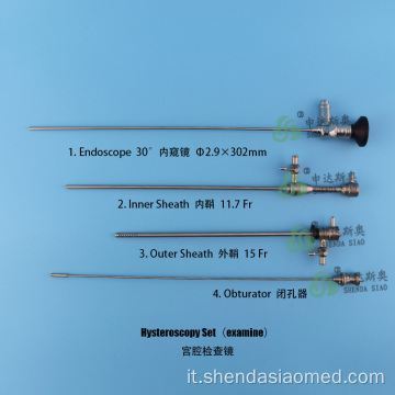 Intersoscopia rigida impostando endoscopio 30 gradi guaina funzionante